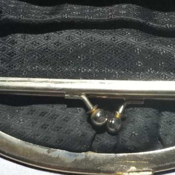 Vintage Kiss Lock Clutch & Matcing Key Holder Ladies Set in Genuine Eel Skin - Picture 10 of 12